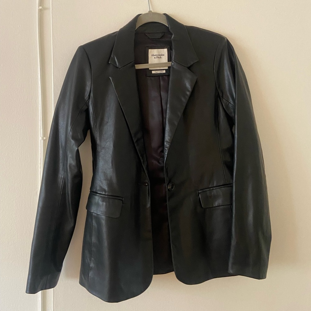 Like new Abercrombie leather blazer size small